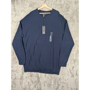 Brand New Shaquille O'Neal Sweater Men 3XLT Navy Blue Long Sleeves Crewneck Knit